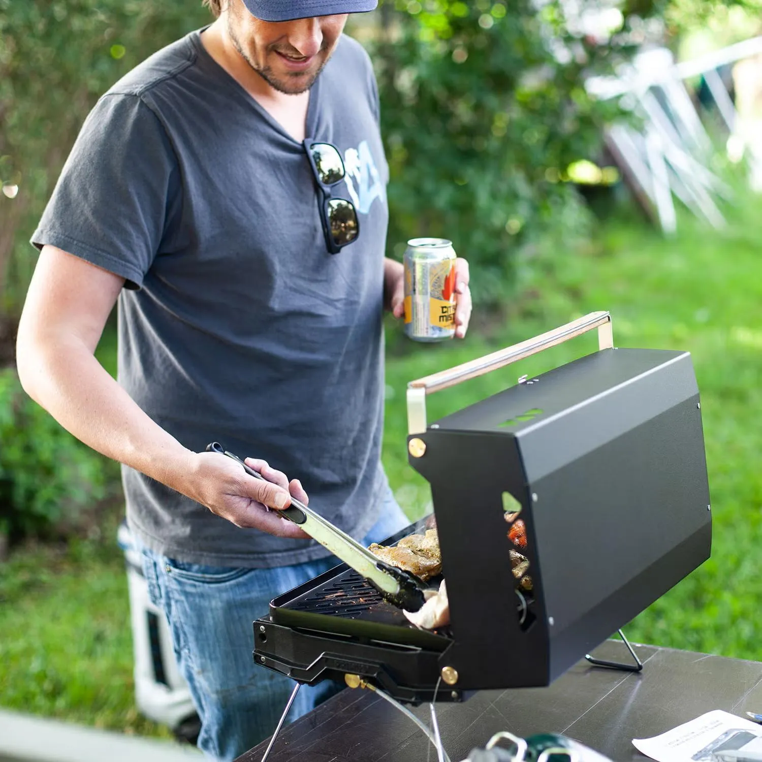Best portable camping grills setup at outdoor campsite